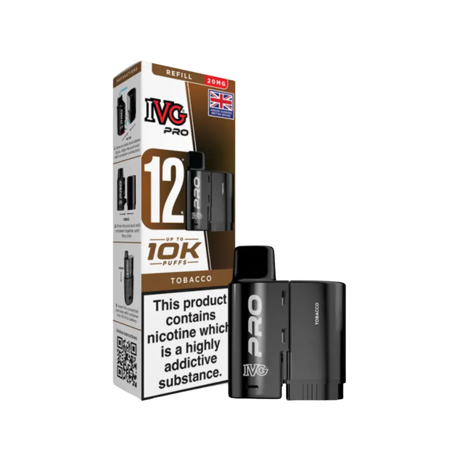 IVG Pro vaping device and packaging on a white background