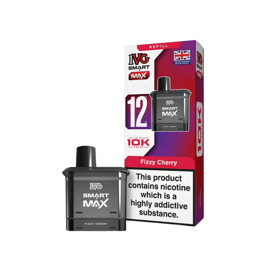 IVG Smart Max vaping device and refill pack on a white background