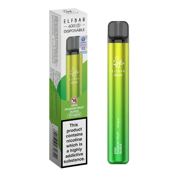 Kiwi Passion Fruit Guava Elf Bar 600 V2 Disposable Vape