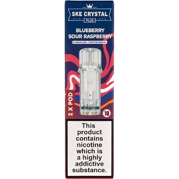SKE Crystal Plus Blueberry Sour Raspberry Pods 2 Pack