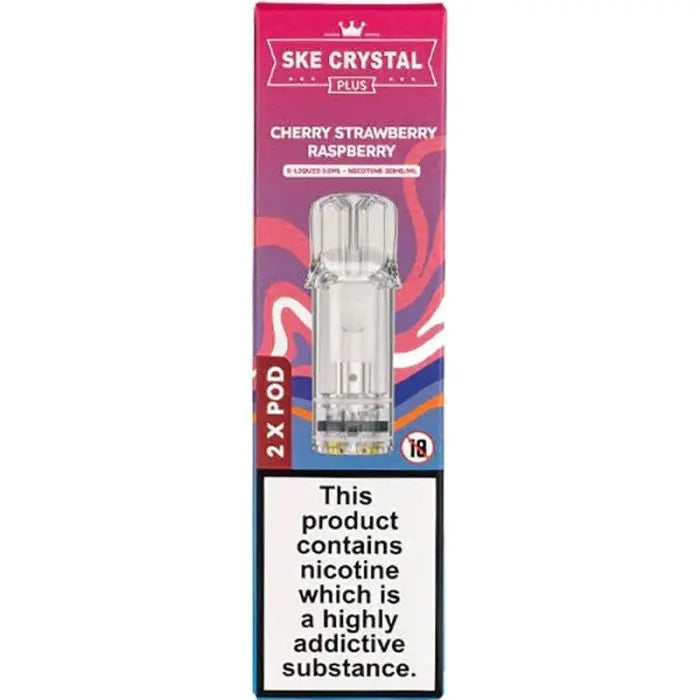 SKE Crystal Plus Cherry Strawberry Raspberry Pods 2 Pack