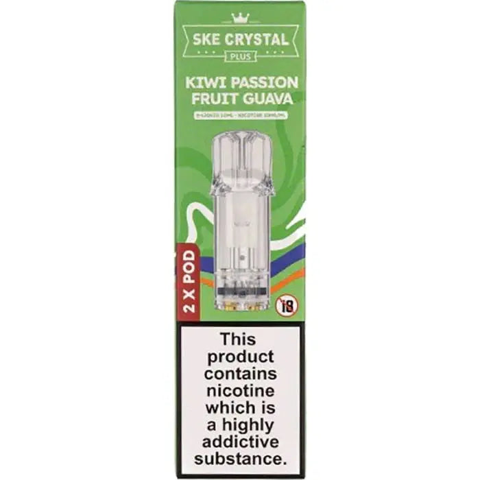 SKE Crystal Plus Kiwi Passion Fruit Guava Pods 2 Pack