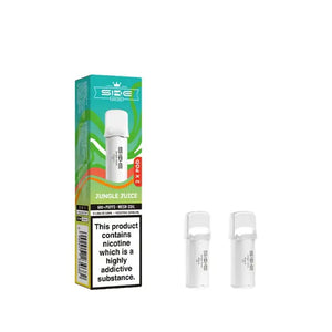 SKE Crystal Pro Jungle Juice Prefilled Pods packaging and two pods next to it, featuring vibrant tropical design.