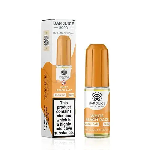 White Peach Razz Nic Salt E-Liquid by Bar Juice 5000
